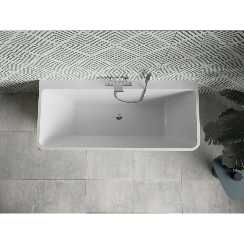 Mexen Volta freestanding wall-mounted bath 150 x 75 cm, white, chrome overflow - 51131507500-01