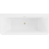 Mexen Volta vasca da bagno freestanding a parete 150 x 75 cm, bianca, troppo pieno oro spazzolato - 51131507500-55