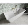 Mexen Volta freistehende Wandbadewanne 150 x 75 cm, weiß, mit gebürstetem Goldüberlauf - 51131507500-55