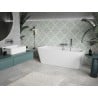 Mexen Volta freistehende Wandbadewanne 170 x 75 cm, weiß, mit Überlauf gun gray gebürstet - 51131707500-66