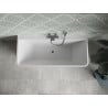 Mexen Volta freistehende Wandbadewanne 170 x 75 cm, weiß, mit Überlauf gun gray gebürstet - 51131707500-66
