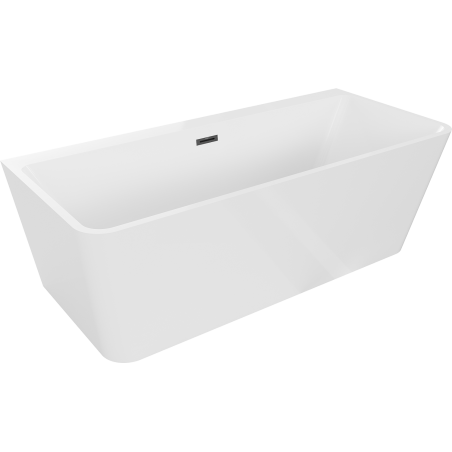 Mexen Volta free-standing back-to-wall bath 170 x 75 cm, white, black overflow - 51131707500-70