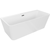 Mexen Volta free-standing back-to-wall bath 170 x 75 cm, white, black overflow - 51131707500-70