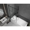 Mexen Next L vanniparavent 1-tiivaline 80 x 150 cm, must ruudustik, must - 895-080-000-03-77-70