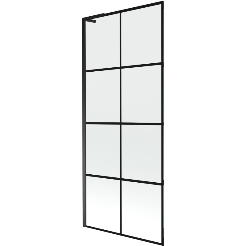 Mexen Next L vanniparavent 1-tiivaline 80 x 150 cm, must ruudustik, must - 895-080-000-03-77-70