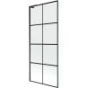 Mexen Next L paroi de baignoire 1 volet 80 x 150 cm, grille noire, noir - 895-080-000-03-77-70