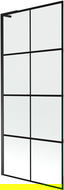 Mexen Next L parede de duche de 1 painel 80 x 150 cm, padrão preto, preto - 895-080-000-03-77-70