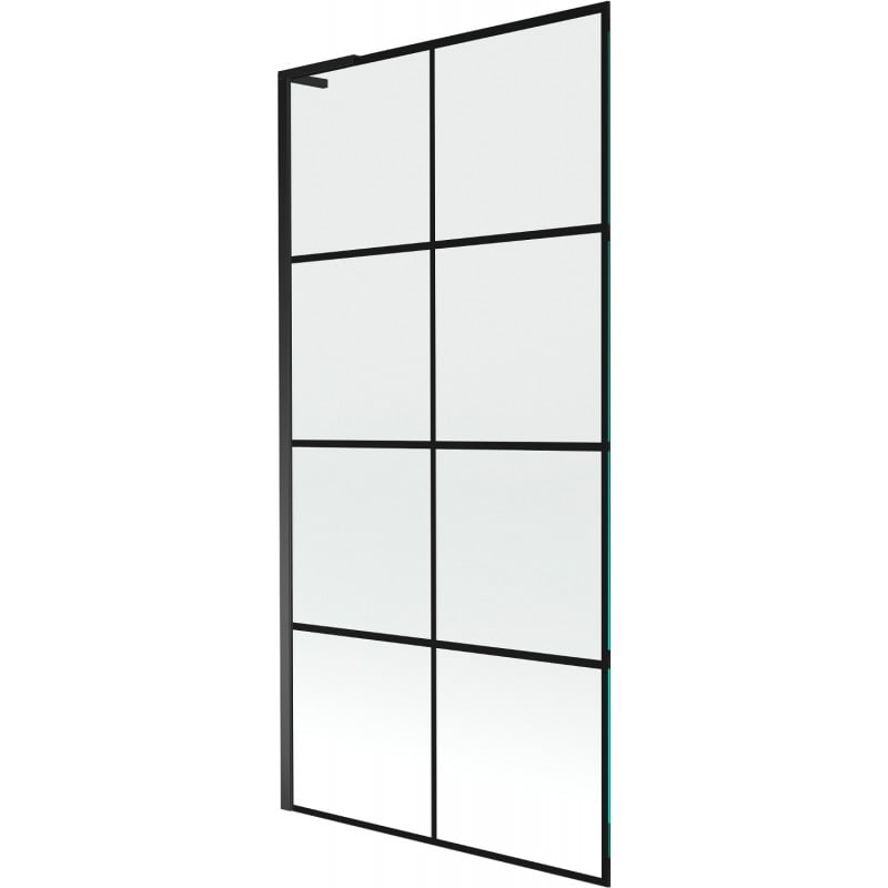 Mexen Next L Badewannenfaltwand 1-flügelig 90 x 150 cm, schwarzes Muster, schwarz - 895-090-000-03-77-70