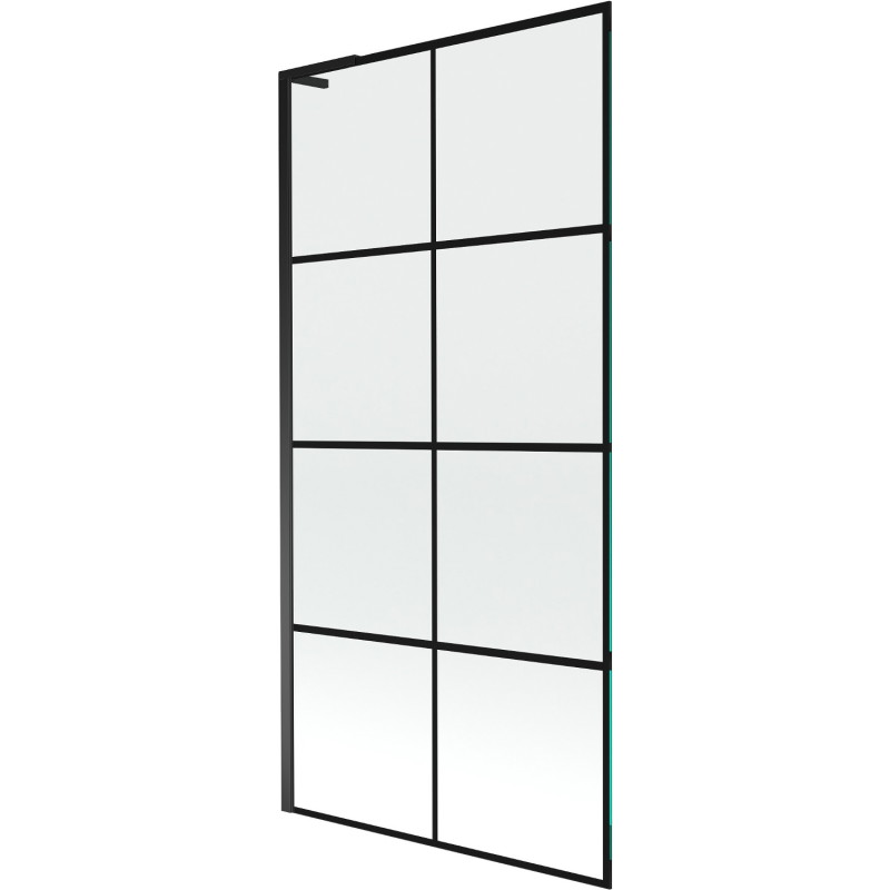 Mexen Next L tuš pregrada s jednim krilom, 90 x 150 cm, crna rešetka, crna - 895-090-000-03-77-70