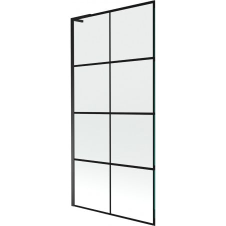 Mexen Next L Badewannenfaltwand 1-flügelig 90 x 150 cm, schwarzes Muster, schwarz - 895-090-000-03-77-70
