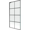 Mexen Next L parawan nawannowy 1-skrzydłowy 90 x 150 cm, czarna kratka, czarny - 895-090-000-03-77-70
