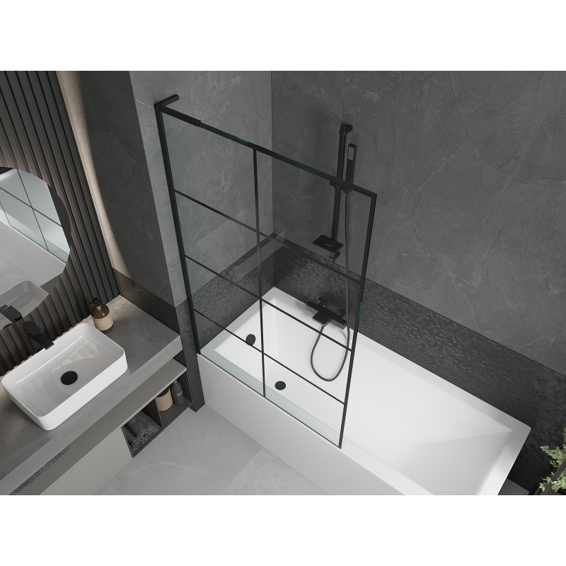 Mexen Next L vannisein 1-osaline 100 x 150 cm, must ruudustik, must - 895-100-000-03-77-70