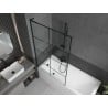 Mexen Next L paroi de baignoire 1-volet 100 x 150 cm, motif noir, noir - 895-100-000-03-77-70