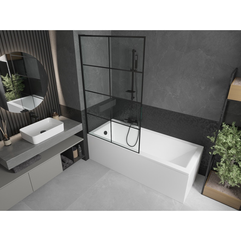 Mexen Next L vannisein 1-osaline 100 x 150 cm, must ruudustik, must - 895-100-000-03-77-70