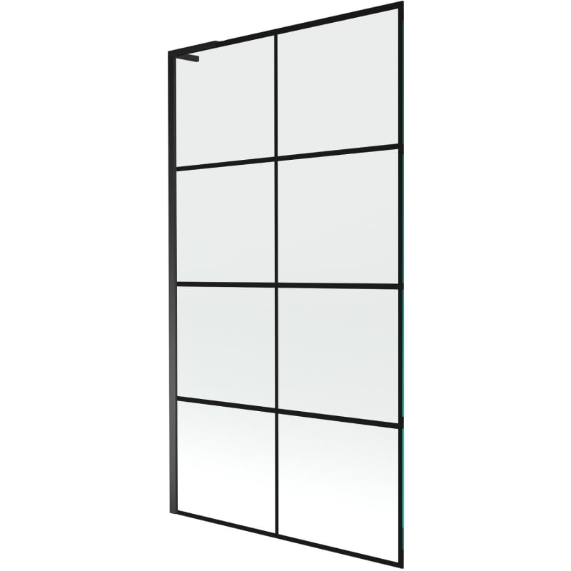 Mexen Next L jednokrilni paravan za kadu 100 x 150 cm, crna rešetka, crna - 895-100-000-03-77-70