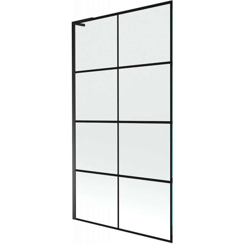 Mexen Next L parawan nawannowy 1-skrzydłowy 100 x 150 cm, czarna kratka, czarny - 895-100-000-03-77-70