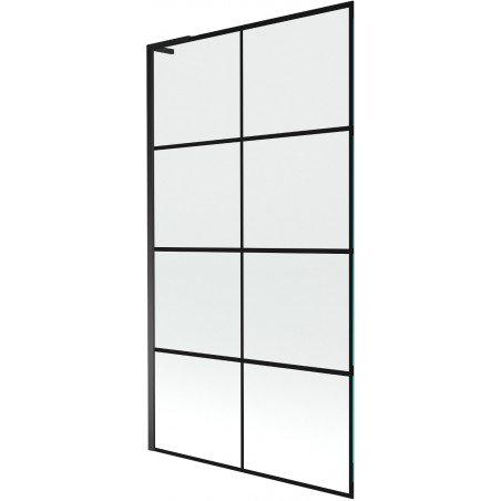 Mexen Next L duschvägg 1-panel 100 x 150 cm, svart rutnät, svart - 895-100-000-03-77-70