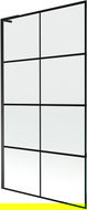 Mexen Next L Bathtub Screen 1-Panel 100 x 150 cm, Black Pattern, Black - 895-100-000-03-77-70