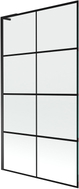 Mexen Next L parawan nawannowy 1-skrzydłowy 100 x 150 cm, czarna kratka, czarny - 895-100-000-03-77-70