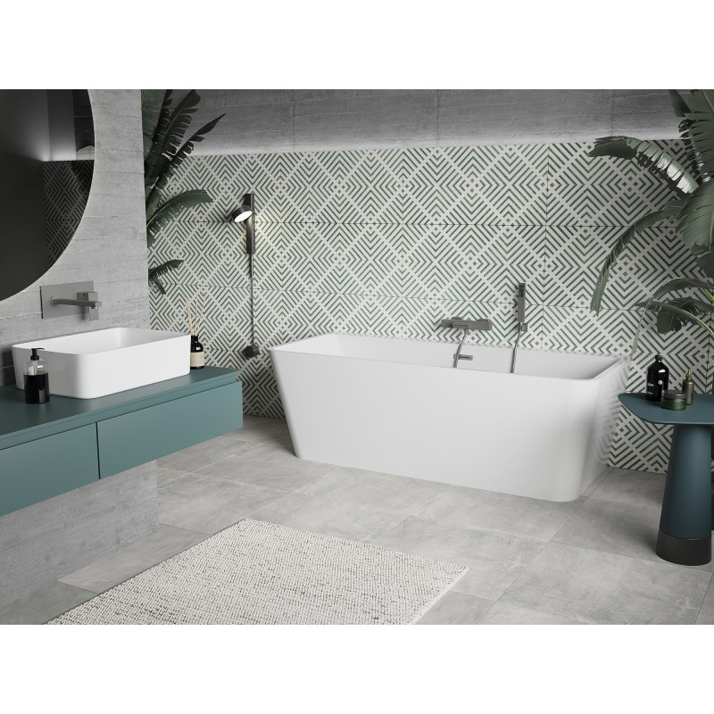 Mexen Volta samostojeća uz zid kada 170 x 75 cm, bijela, preljev gun metal - 51131707500-95