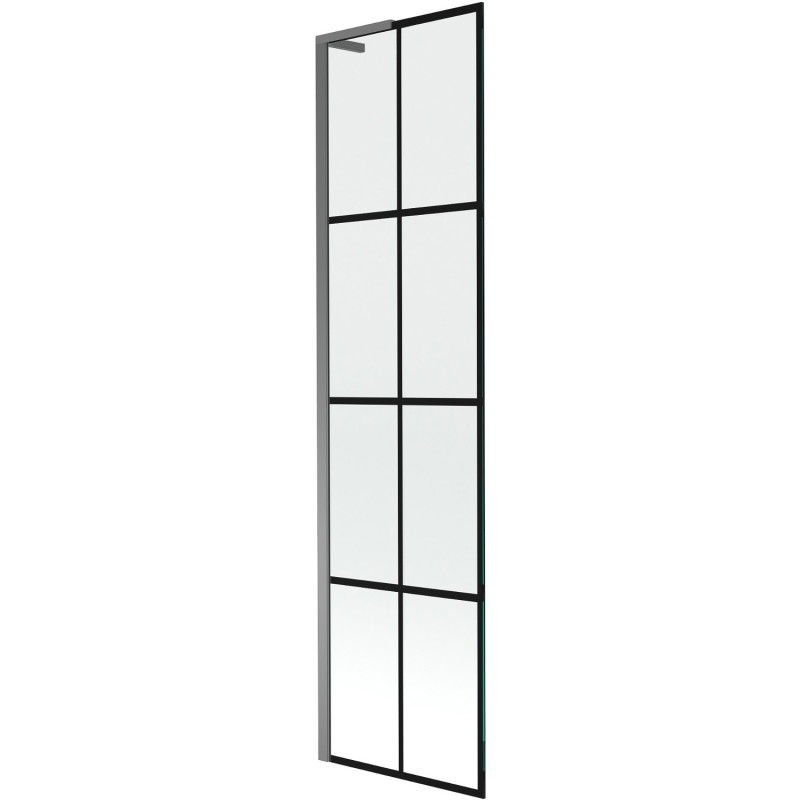 Mexen Next L jednodijelna kupaonska pregrada 50 x 150 cm, crna rešetka, gun metal - 895-050-000-03-77-95