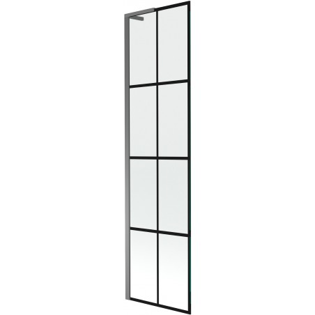 Mexen Next L jednodijelna kupaonska pregrada 50 x 150 cm, crna rešetka, gun metal - 895-050-000-03-77-95