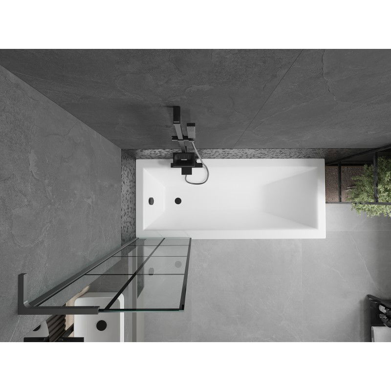 Mexen Next L mampara de bañera de 1 hoja 50 x 150 cm, rejilla negra, metal de arma - 895-050-000-03-77-95