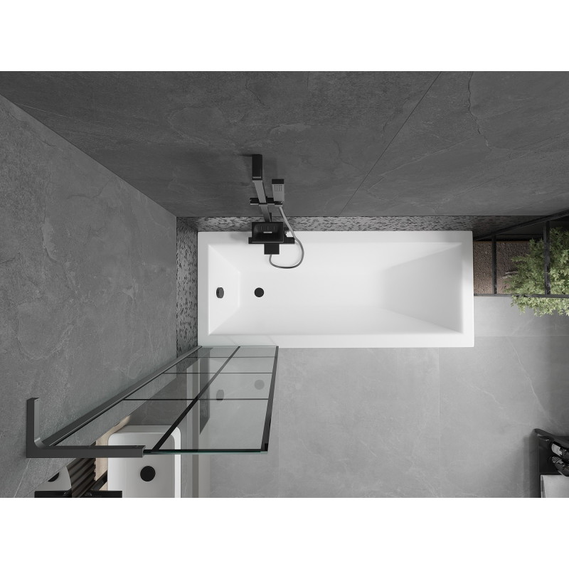 Mexen Next L vannikardina, 1-ukseline, 50 x 150 cm, must ruudustik, gun metal - 895-050-000-03-77-95