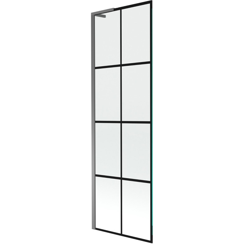 Mexen Next L üheklapiline vannisein 60 x 150 cm, must ruudustik, gun metal - 895-060-000-03-77-95