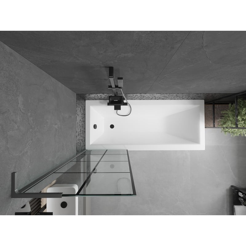 Mexen Next L 1-siivinen suihkuseinä 60 x 150 cm, musta ruudukko, ruutumetalli - 895-060-000-03-77-95