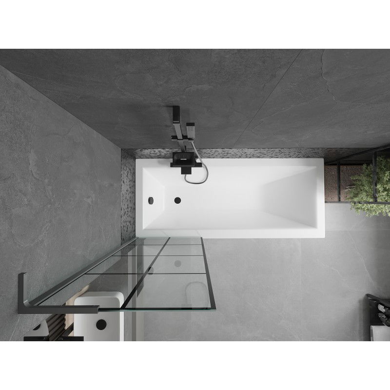 Mexen Next L vienas durvju vannas sienas panelis 60 x 150 cm, melna režģis, gun metal - 895-060-000-03-77-95