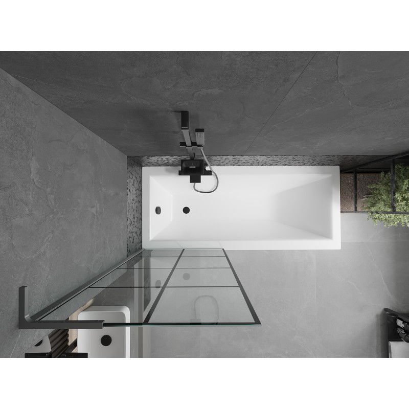 Mexen Next L παραβάν μπάνιου 1-φυλλα Διάστασεις 70 x 150 cm, μαύρο πλέγμα, Gun Metal