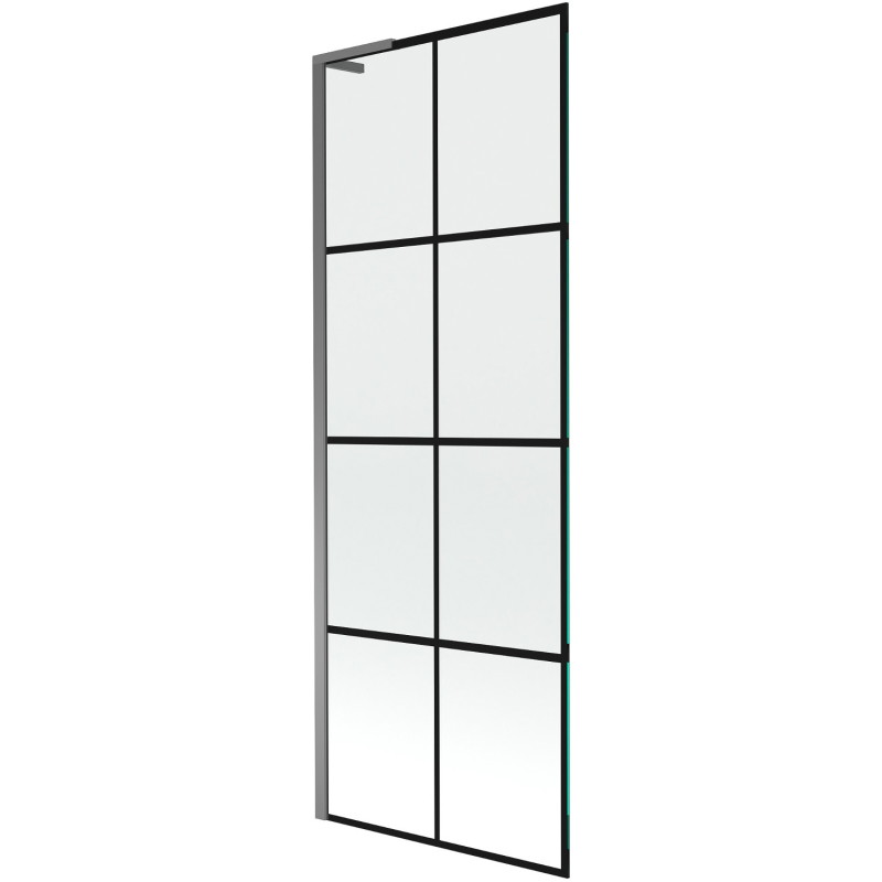 Mexen Next L jednokrilni paravan za kadu 70 x 150 cm, crna mreža, gun metal - 895-070-000-03-77-95