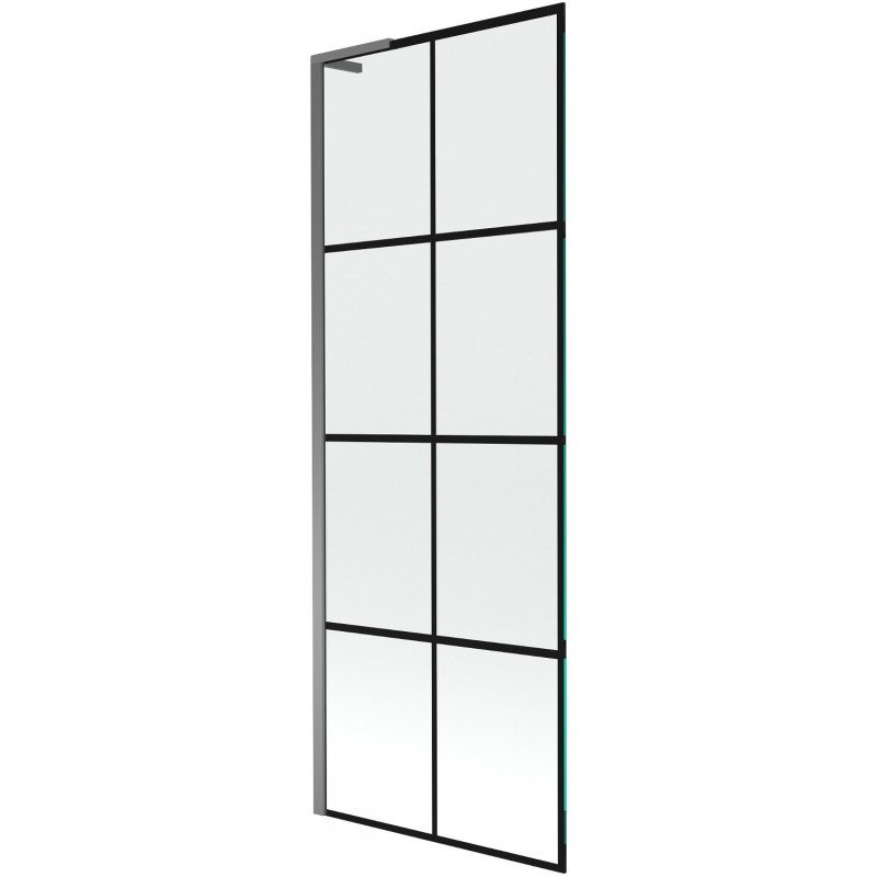 Mexen Next L parawan nawannowy 1-skrzydłowy 70 x 150 cm, czarna kratka, gun metal - 895-070-000-03-77-95