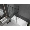 Mexen Next L vanniparavann 1-osaline 80 x 150 cm, must ruudustik, relvmetall - 895-080-000-03-77-95