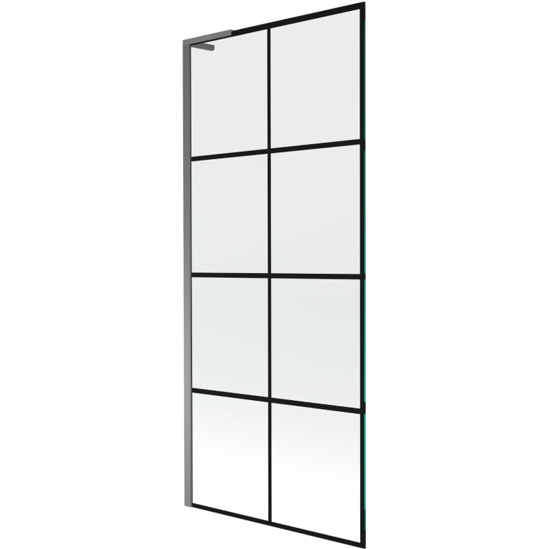 Mexen Next L vanniparavann 1-osaline 80 x 150 cm, must ruudustik, relvmetall - 895-080-000-03-77-95