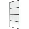 Mexen Next L 1-winged Bath Screen 80 x 150 cm, Black Grid, Gun Metal - 895-080-000-03-77-95