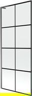 Mexen Next L mampara de bañera de 1 hoja 80 x 150 cm, rejilla negra, gun metal - 895-080-000-03-77-95