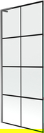 Mexen Next L parede de banheira de 1 painel 80 x 150 cm, grade preta, metal gun - 895-080-000-03-77-95