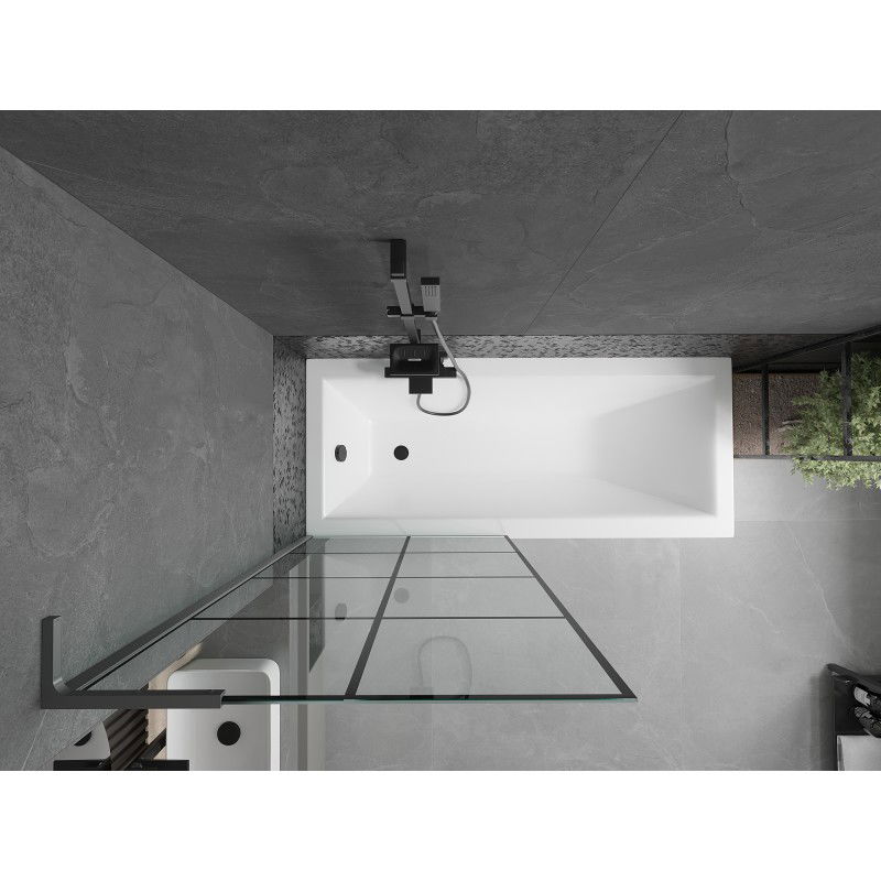 Mexen Next L Duschbildschierm 1-flillech 80 x 150 cm, schwaarz Räch, Gun Metal - 895-080-000-03-77-95