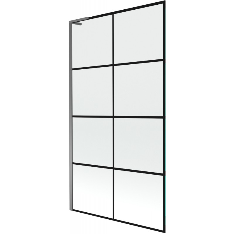 Mexen Next L Badewannenfaltwand 1-flügelig 100 x 150 cm, schwarzes Muster, Gun Metal - 895-100-000-03-77-95