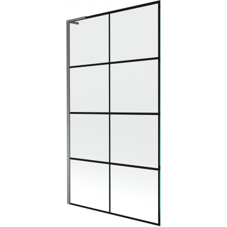 Mexen Next L Yhden siiven suihkusermiin 100 x 150 cm, musta ruudukko, gun metal - 895-100-000-03-77-95