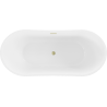 Mexen Montana freistehende Badewanne 180 x 80 cm, weiß, Überlauf mit gebürstetem Gold - 52011808000-55