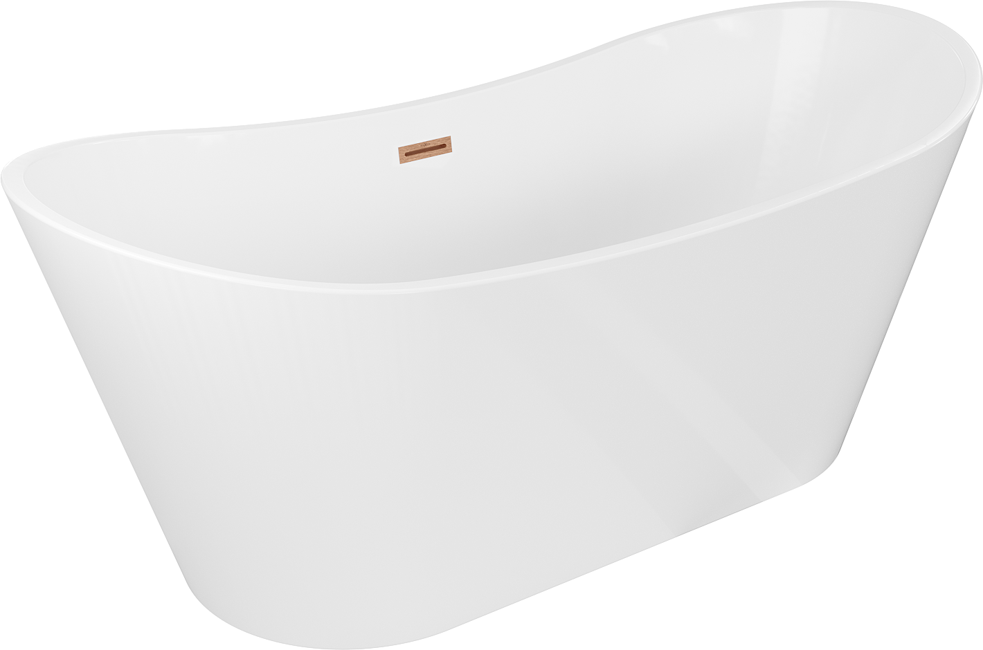 Mexen Montana wanna wolnostojąca 180 x 80 cm, biała, przelew miedź