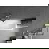 Mexen Next L badwand éénvleugelig 50 x 150 cm, zwart raster, geborsteld nikkel - 895-050-000-03-77-97