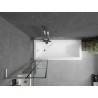 Mexen Next L paravan za kadu s jednim krilom 50 x 150 cm, crna mreža, brušeni nikal - 895-050-000-03-77-97