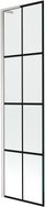 Mexen Next L üheosaline vanniparavan 50 x 150 cm, must ruudustik, harjatud nikkel - 895-050-000-03-77-97