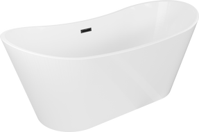 Mexen Montana Freistehende Badewanne 180 x 80 cm, weiß, schwarzer Überlauf - 52011808000-70
