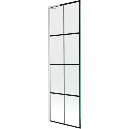 Mexen Next L paroi de baignoire 1 panneau 60 x 150 cm, motif noir, nickel brossé - 895-060-000-03-77-97