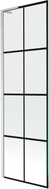 Mexen Next L parawan nawannowy 1-skrzydłowy 60 x 150 cm, czarna kratka, nikiel szczotkowany - 895-060-000-03-77-97